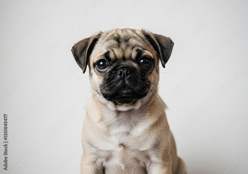 Pug puppy sitting isolated Pug puppy sitting isolated