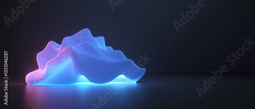 Neon-Lit Abstract Sculpture