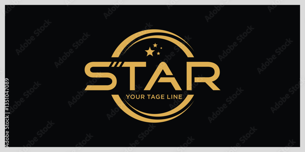 Naklejka premium Typography Text Star, Logo Design Inspiration.