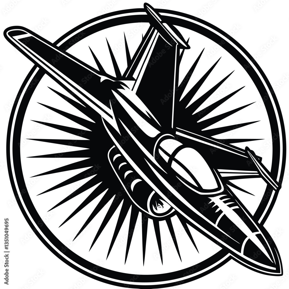 Fototapeta premium Fighter jet minimalist and simple silhouette vector image (30).eps