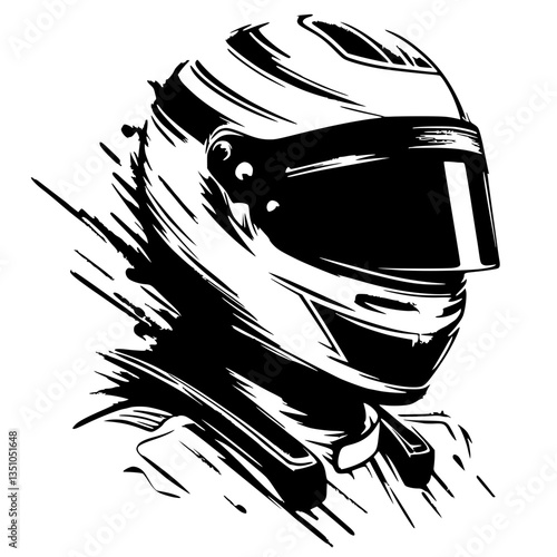 Silhouette portrait of a formula racer