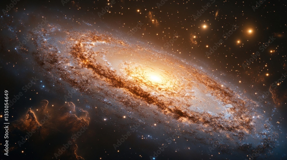 Fototapeta premium Majestic Spiral Galaxy Celestial Space Starry Night Cosmic Dust Universe