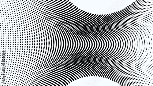 Black and white halftone abstract pattern for backdrop or fabric style