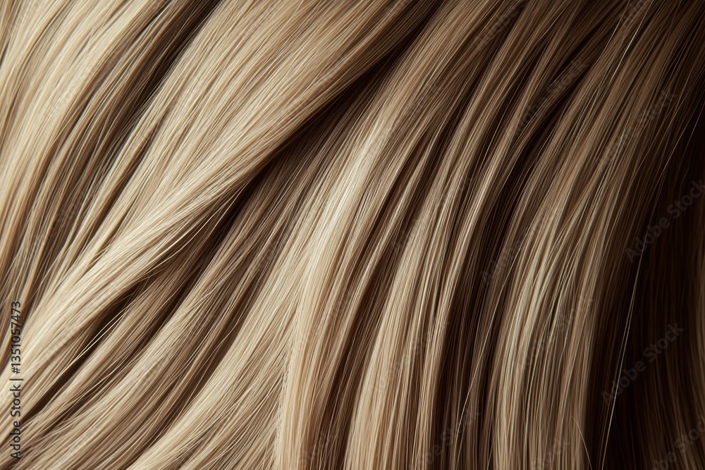 Close-up view of smooth, flowing blond hair with various shades in natural light during daytime Close-up view of smooth, flowing blond hair with various shades in natural light during daytime