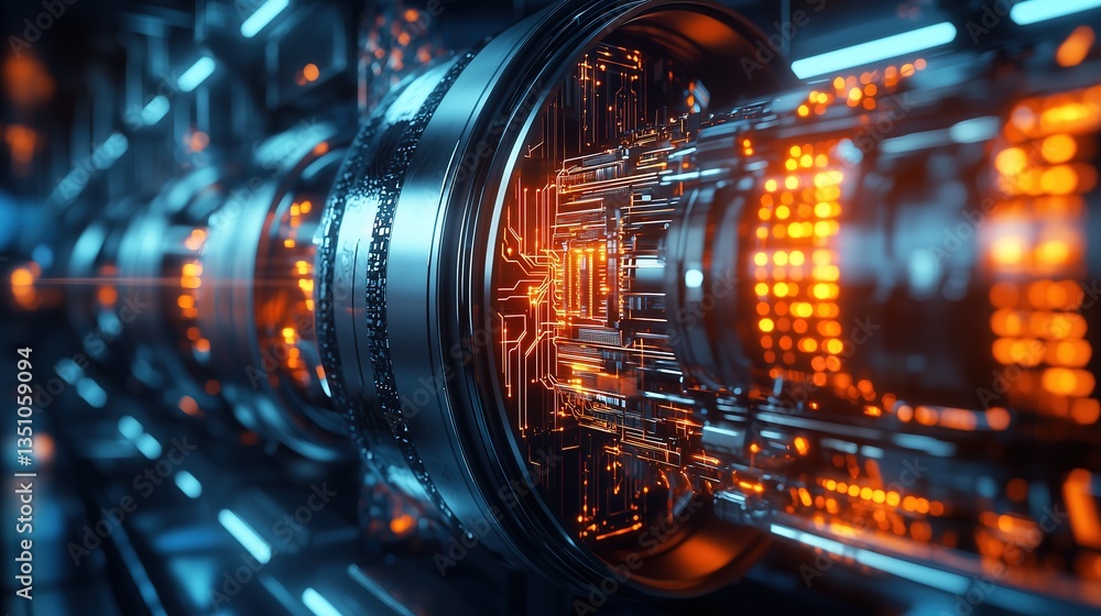 Futuristic Quantum Computer Cryogenic Chamber with Superconducting Circuits Futuristic Quantum Computer Cryogenic Chamber with Superconducting Circuits