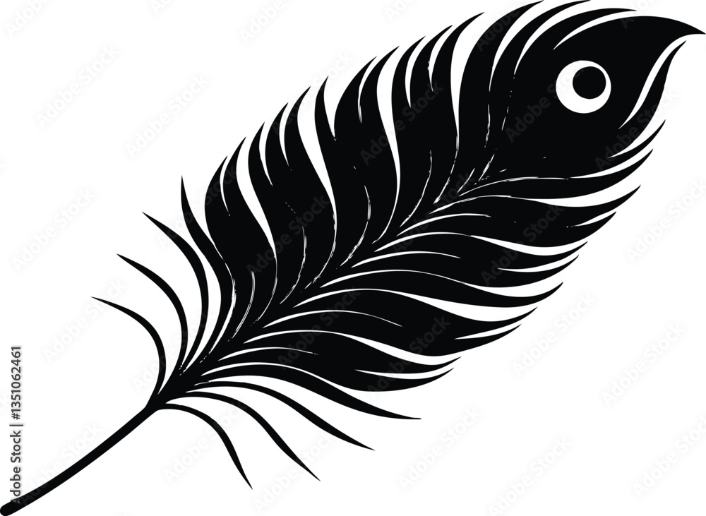 peacock feather black silhouette vector peacock feather black silhouette vector
