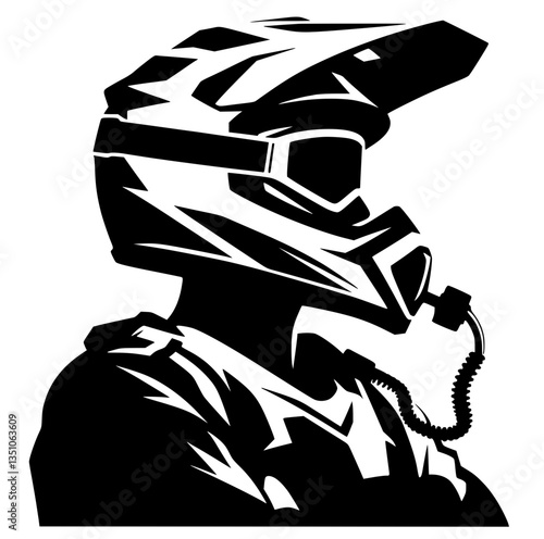 Silhouette portrait of a motocross racer
