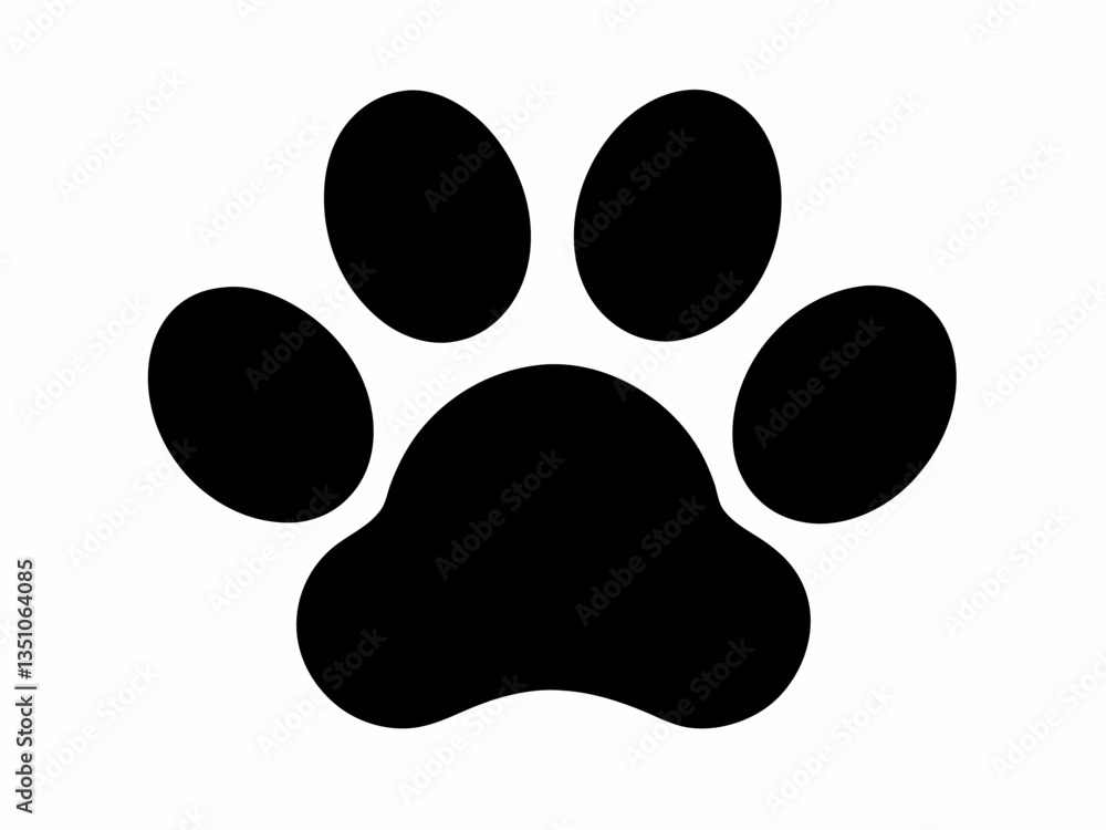 Paw icon. Cat or dog paw icon silhouette vector illustration Paw icon. Cat or dog paw icon silhouette vector illustration
