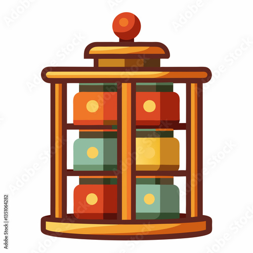 compact spice rack with rotating feature 