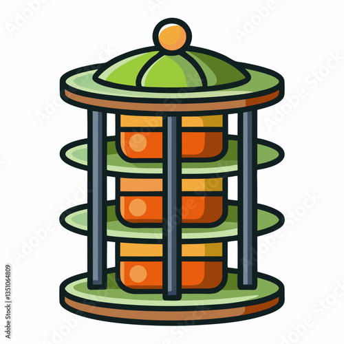 compact spice rack with rotating feature 