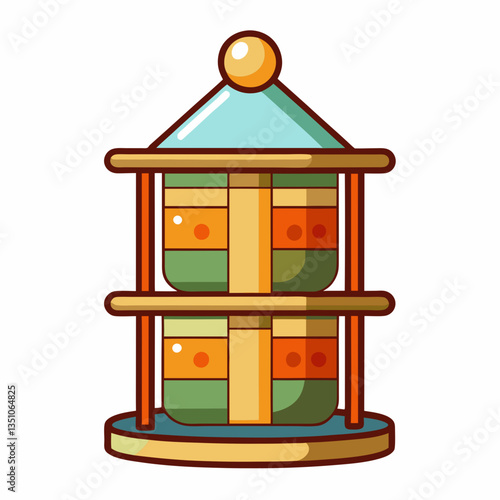 compact spice rack with rotating feature 