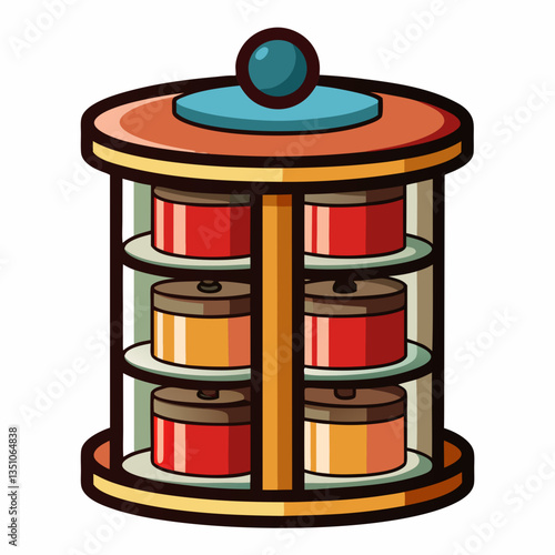 compact spice rack with rotating feature 