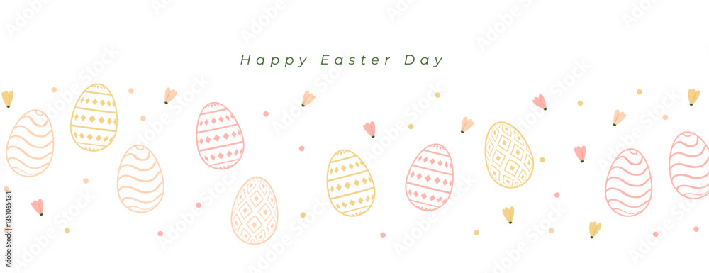 happy easter greeting card with cute eggs design happy easter greeting card with cute eggs design