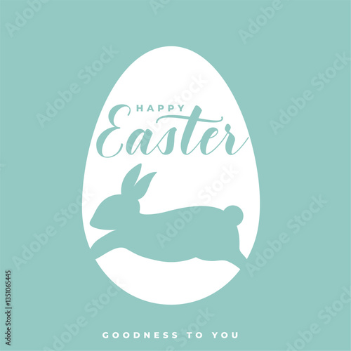 happy easter religious egg background with bunny
