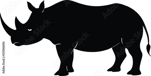 Rhino black  silhouette  vector,rhinoceros silhouette