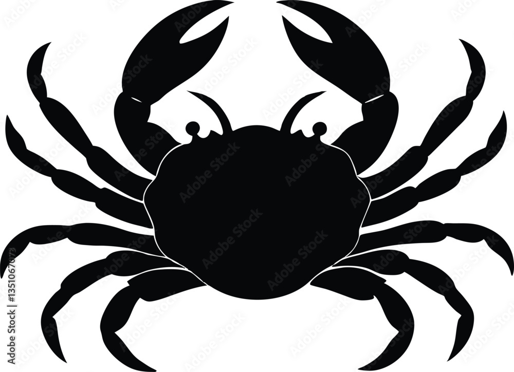 Sea Crab black silhouette vector,beach Crab clipart Sea Crab black silhouette vector,beach Crab clipart