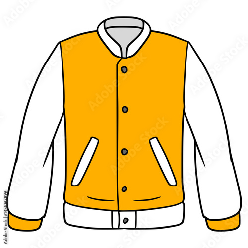 baseball jacket illustration hand drawn isolated vector
