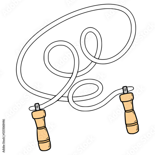 skipping rope illustration hand drawn isolated vector