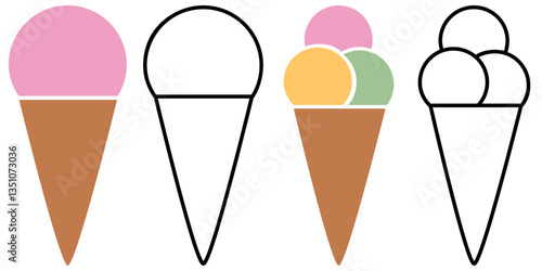 Ice Cream - Colors & Outline