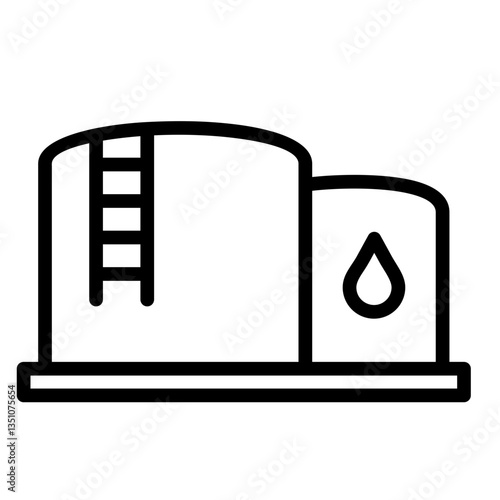Fuel Storage Tank  Icon Element For Design	