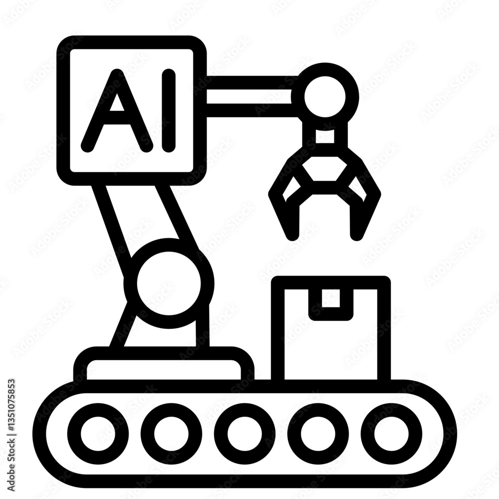 Ai-Powered Manufacturing Icon Element For Design Ai-Powered Manufacturing Icon Element For Design