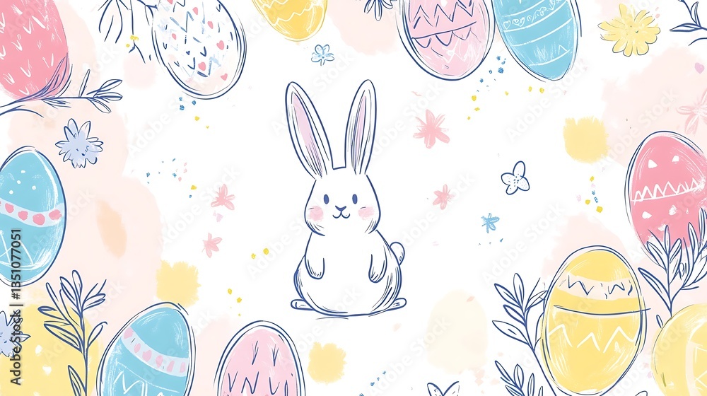 Easter Bunny Eggs Pattern. Easter Bunny Eggs Pattern.