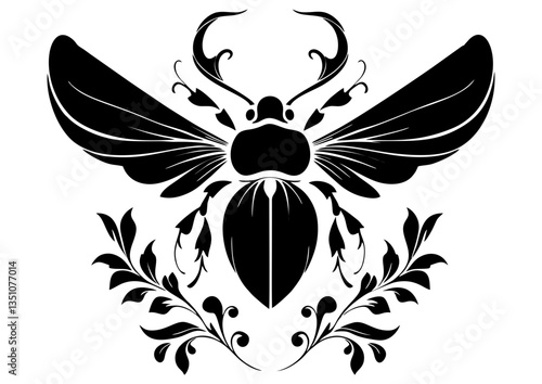Art Nouveau bug Graphic Accents, vector illustration, vintage elements	
