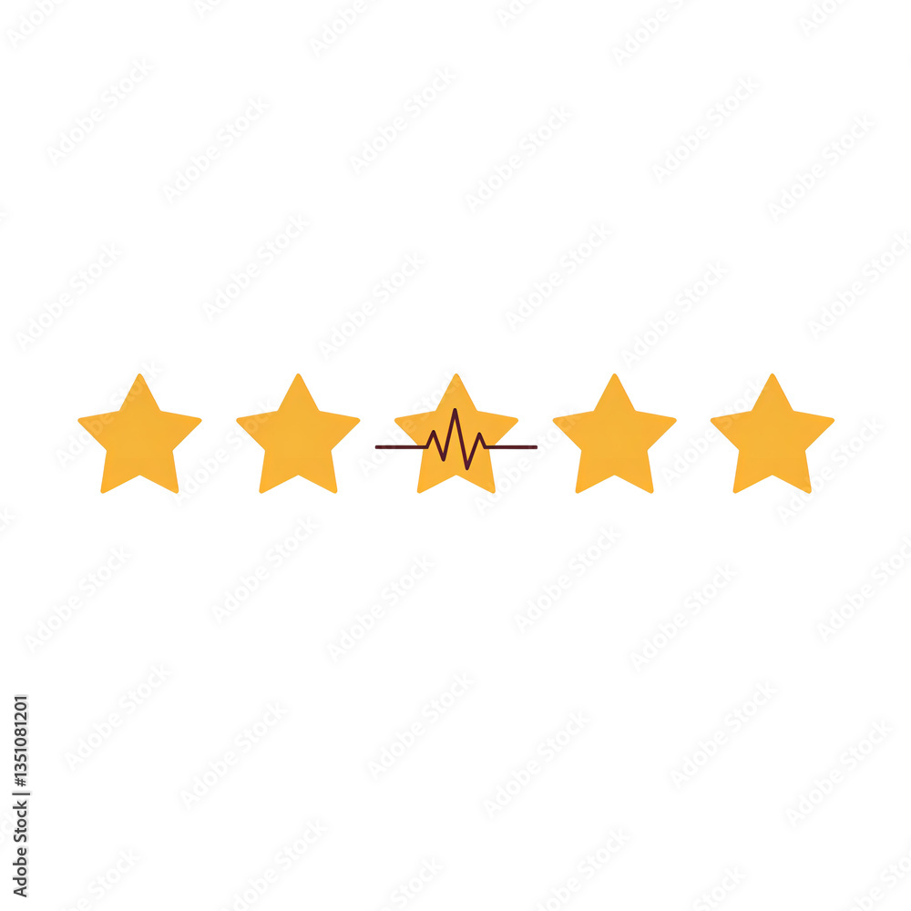Fototapeta premium Golden Stars and Pulse Life Force Illustration