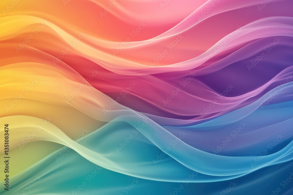 Fototapeta premium These are Abstract Rainbow Waves created on a Soft and calming Background that is visually pleasing