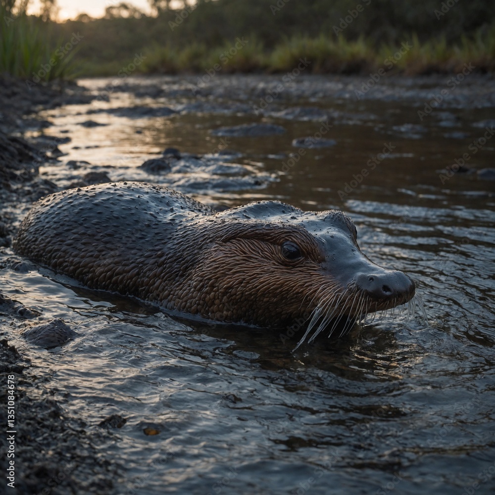 Obraz premium seal on the river