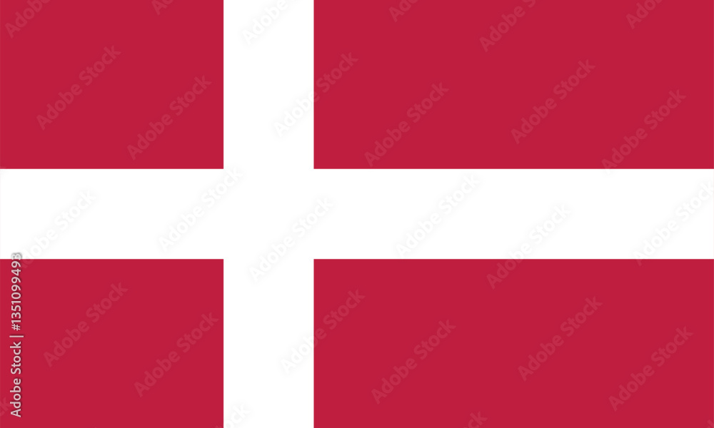 Obraz premium National flag of Denmark Vector image