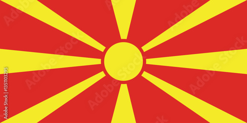 National flag of North Macedonia Vector image