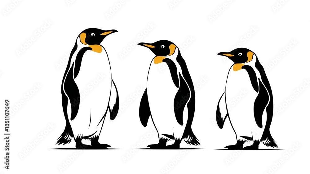 Obraz premium penguins on a white background