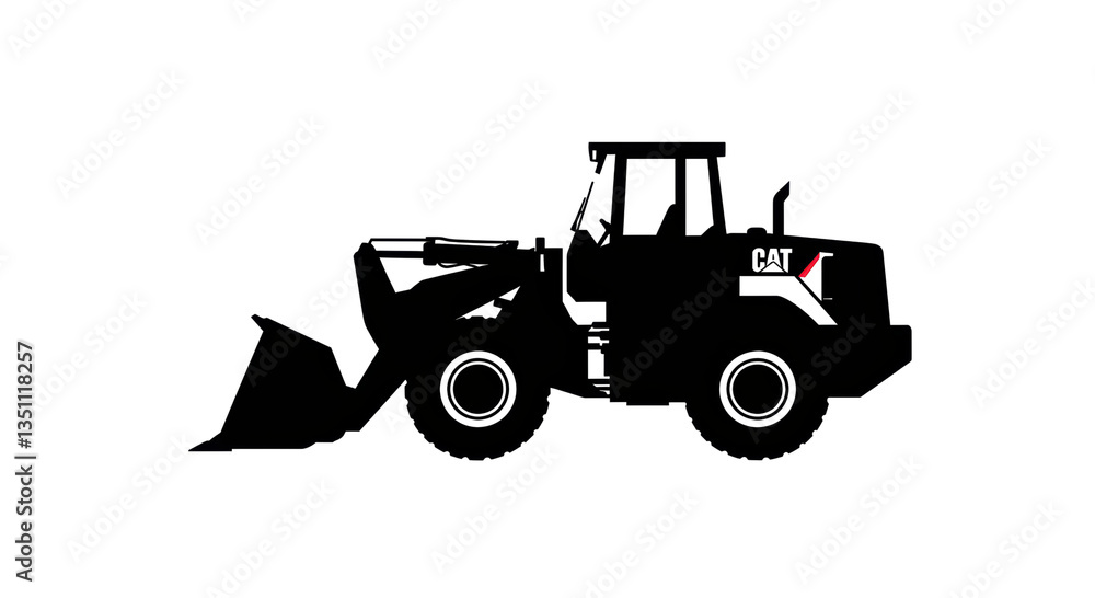 Fototapeta premium Isolated Wheel Loader Silhouette