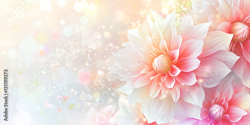 Elegant Floral Spring Pattern with Pink and White Dahlia Blooms
pink flower background