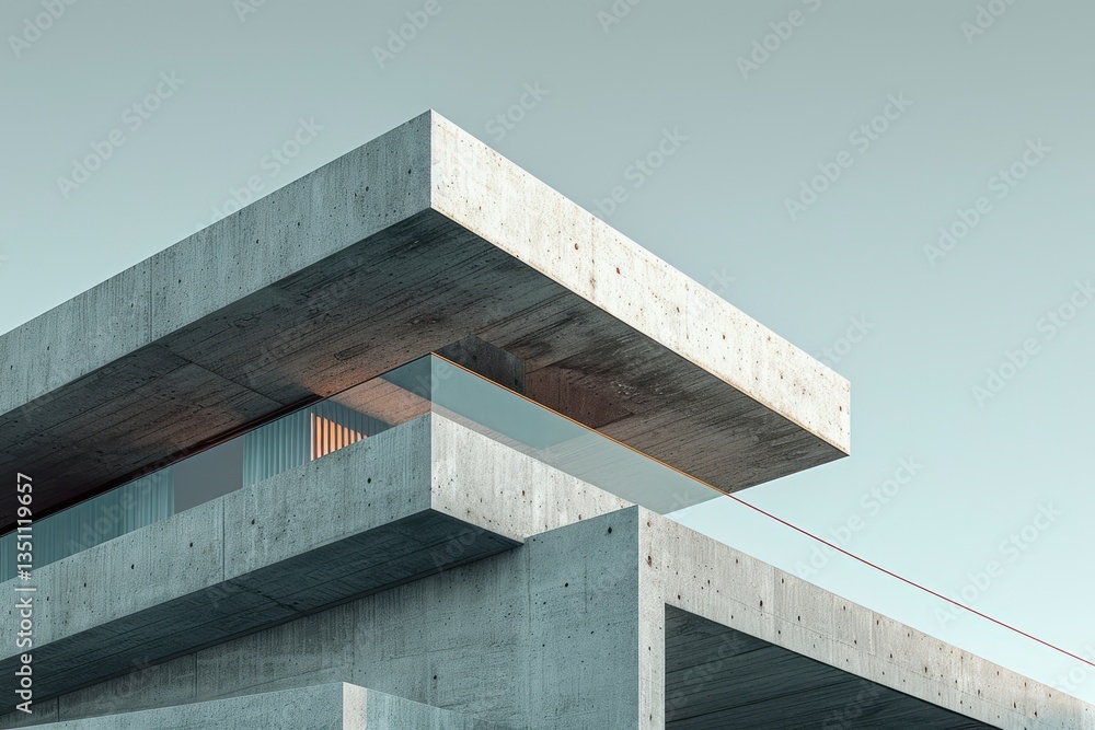 Fototapeta premium Modern architectural masterpiece showcasing minimalist design with concrete and glass elements
