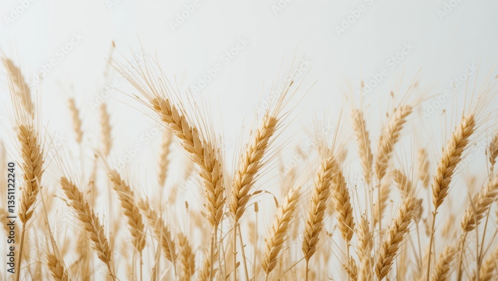 Golden Wheat Ears in a Sunlit Field Against a Soft Background Depicting Agricultural Abundance Golden Wheat Ears in a Sunlit Field Against a Soft Background Depicting Agricultural Abundance