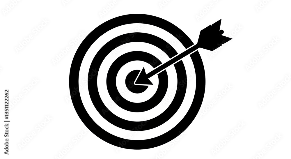 Isolated Target with Arrow Hit Symbolizing Success and Achievement Isolated Target with Arrow Hit Symbolizing Success and Achievement