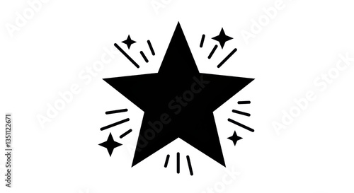 Quadro su tela Isolated Glowing Star Icon for Rating and Award