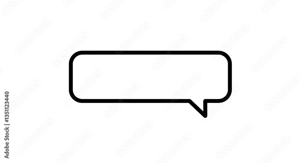 Isolated Blank Rectangular Speech Bubble for Text Isolated Blank Rectangular Speech Bubble for Text