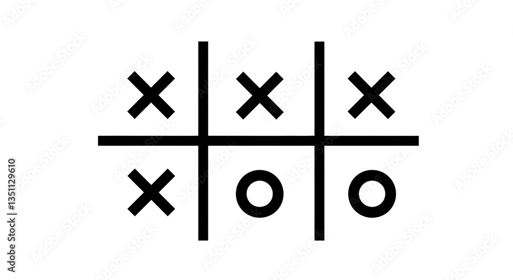 Isolated Tic-Tac-Toe Board Game Isolated Tic-Tac-Toe Board Game