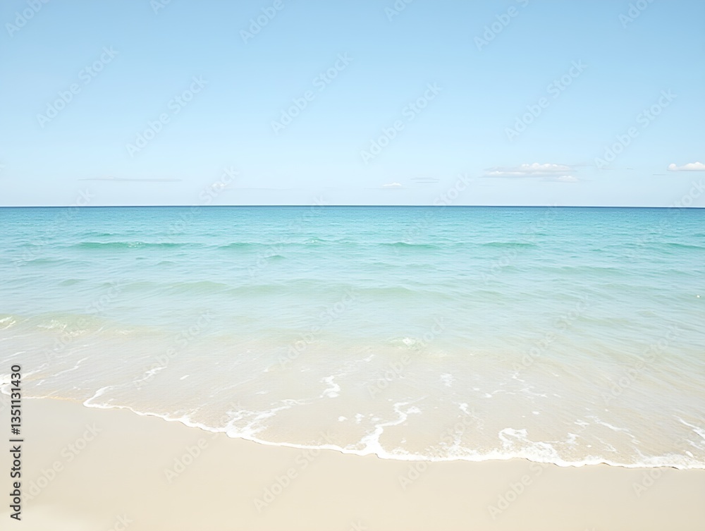 A serene beach scene with clear water, gentle waves, and a bright sky. A serene beach scene with clear water, gentle waves, and a bright sky.