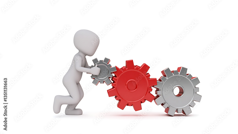 3d humans keep gears in hands Person Interacting with Interlocking Gears, Representing Teamwork and Collaboration A 3D illustration of a light gray figure actively engaging 3d humans keep gears in hands Person Interacting with Interlocking Gears, Representing Teamwork and Collaboration A 3D illustration of a light gray figure actively engaging