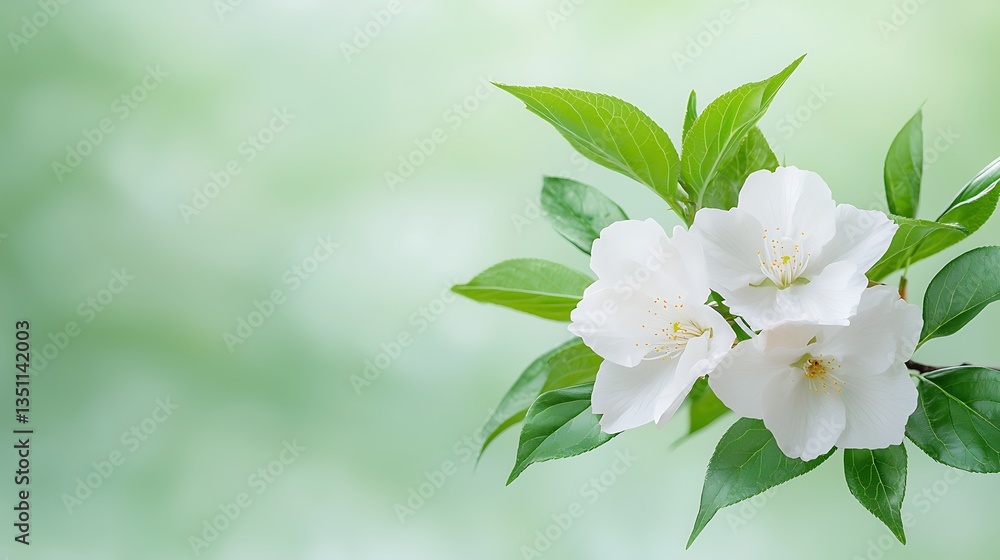 Fototapeta premium Spring flora beautiful white flowers in nature close-up view of fresh blossoms