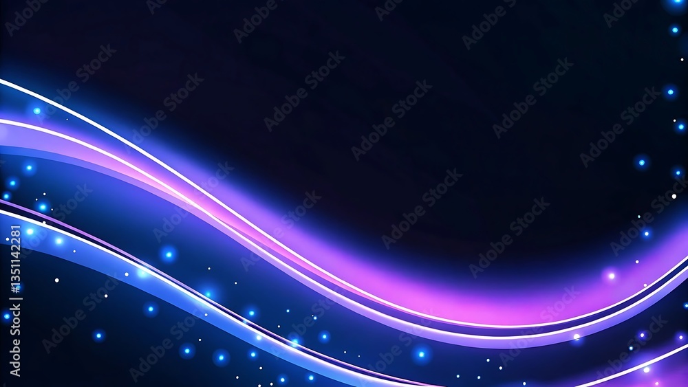 Obraz premium Futuristic Blue Light Flow on a Dark Background