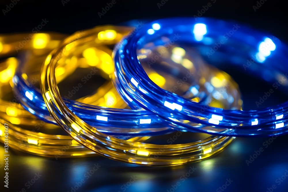 Vibrant Blue and Yellow LED Lights Vibrant Blue and Yellow LED Lights