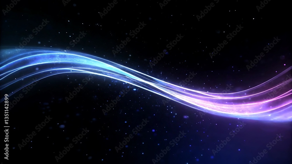 Fototapeta premium Futuristic Blue Light Flow on a Dark Background