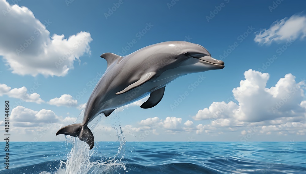 Obraz premium Dolphin Leaping from Ocean