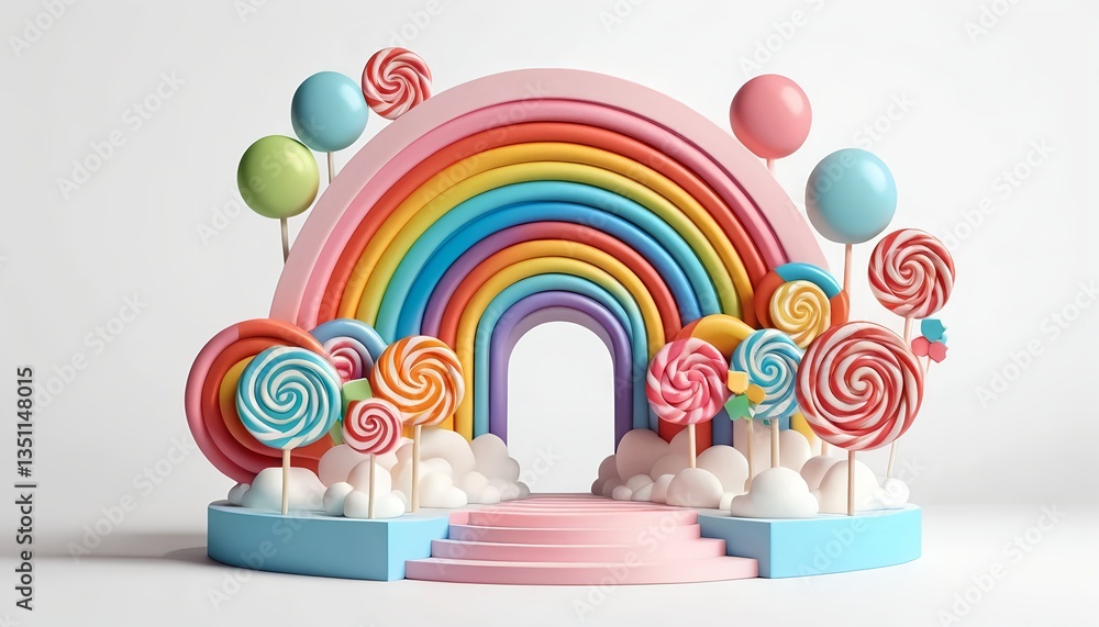 Fototapeta premium Rainbow Candy Land Archway