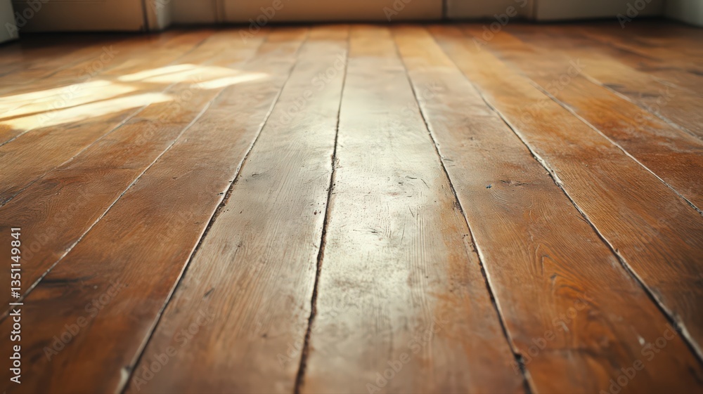 Warm Sunlight on Aged Hardwood Floor Warm Sunlight on Aged Hardwood Floor
